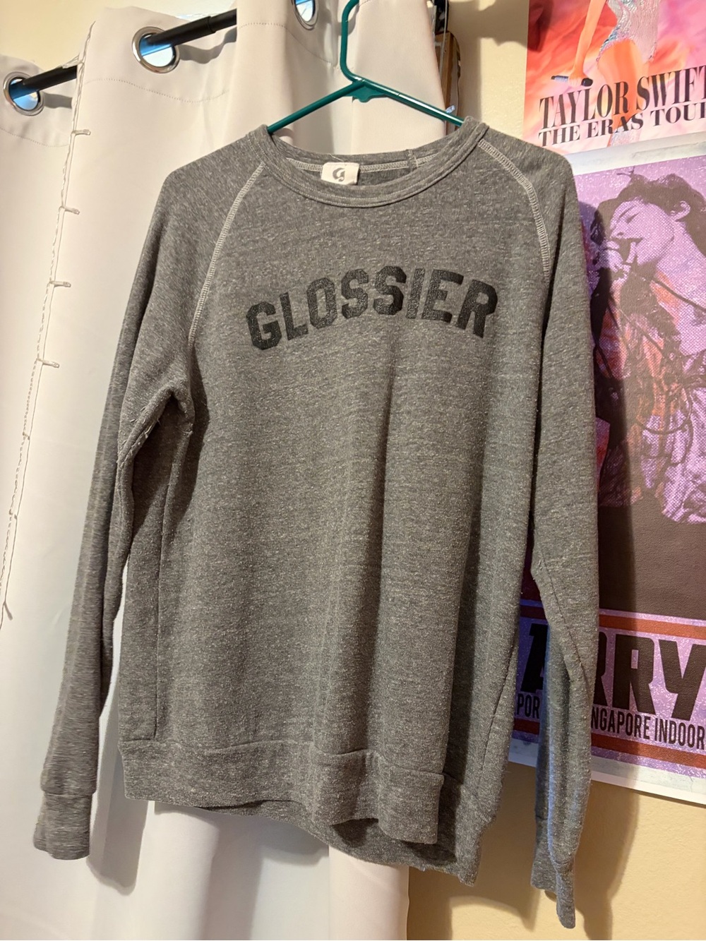 Glossier Gray Crewneck Pullover Sweatshirt